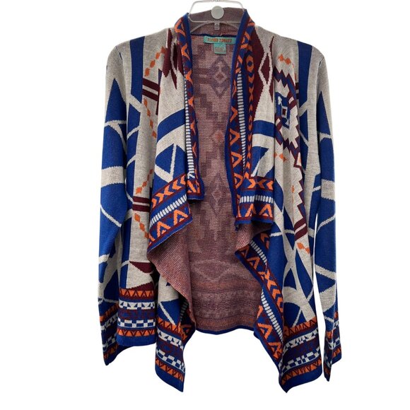 Flying Tomato Women's Cardigan Sweater Aztec Open Front Multicolor Size Medium - Picture 1 of 8